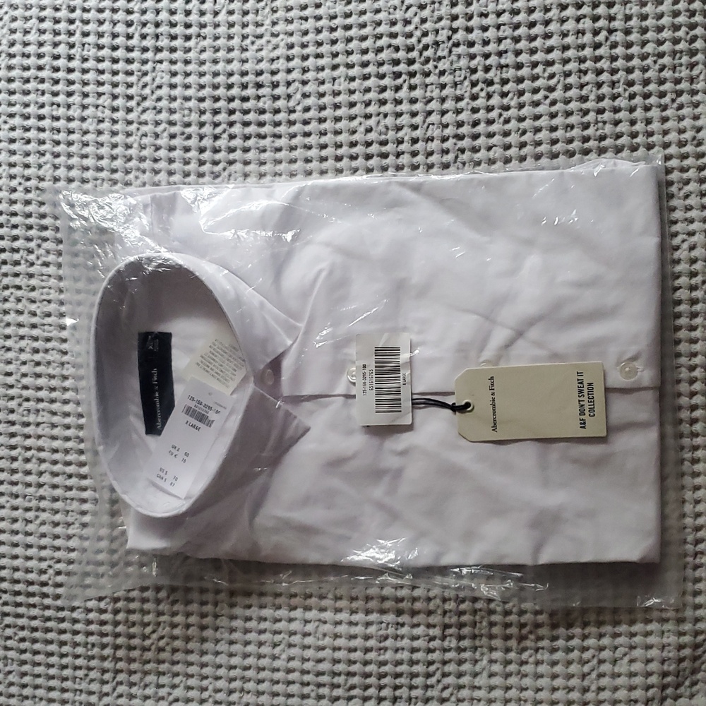 Abercrombie & Fitch White Men's Dress Shirt XL